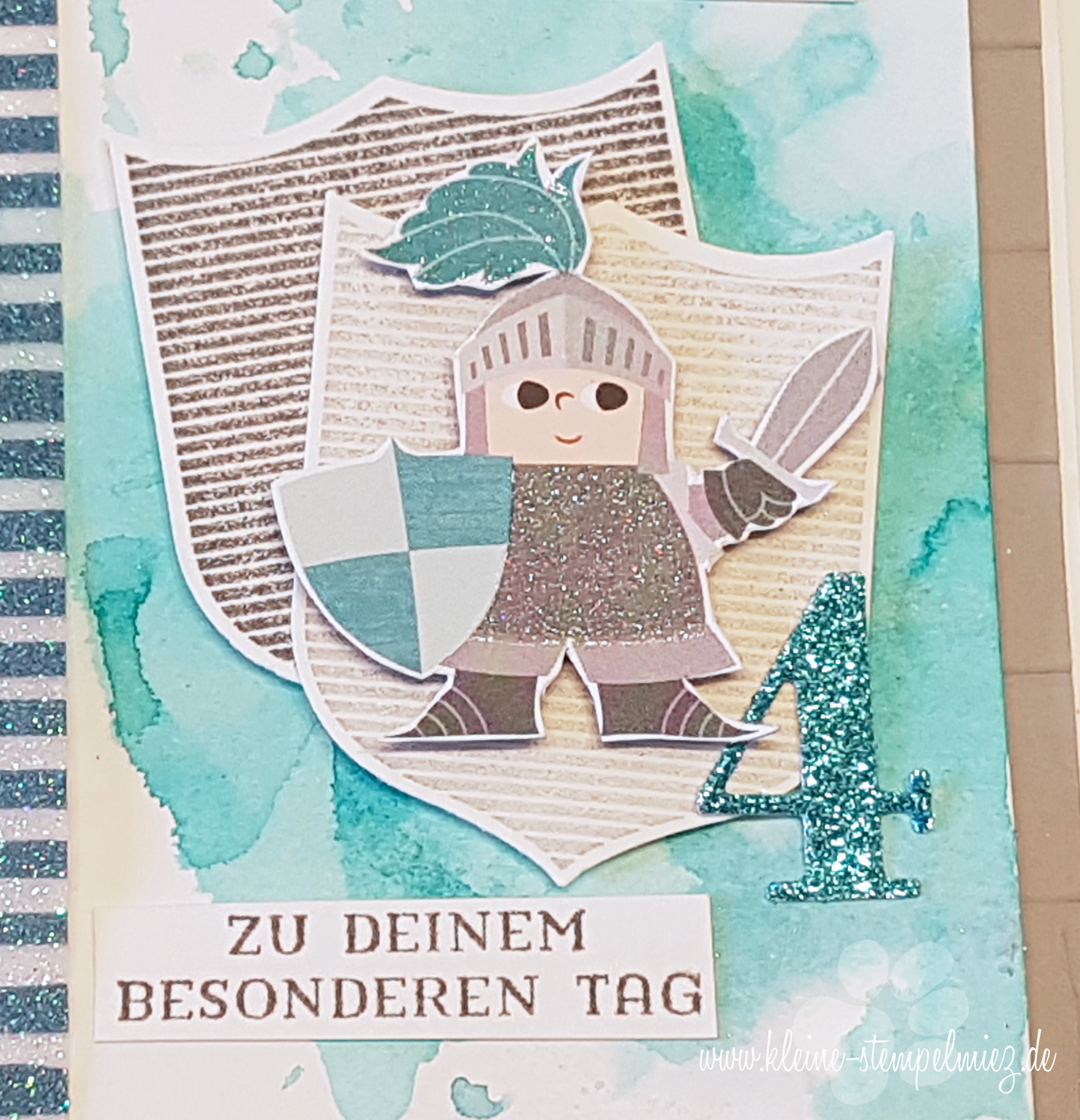 Geburtstagskarte für einen kleinen Ritter Kleine Stempelmiez